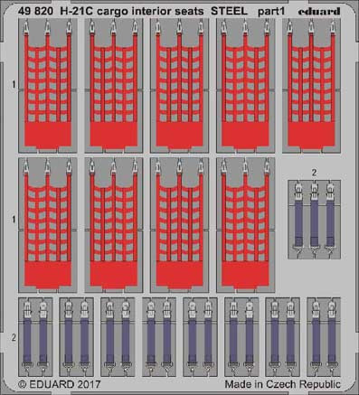 Eduard 49820 H-21C cargo interior seats STEEL 1/48