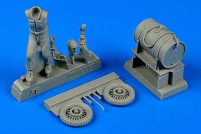 Aerobonus 480112 U.S. Army aircraft mechanic WWII with fuel cart - Pacific theatre 1/48