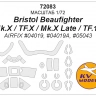 KV Models 72083 Bristol Beaufighter Mk.X / TF.X / Mk.X Late / TF.10 (AIRFIX #04019, #04019A, #05043) + маски на диски и колеса AIRFIX 1/72