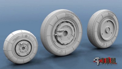 ЭВМ RS48025 МиГ-21 колеса шасси (поздние) 1/48