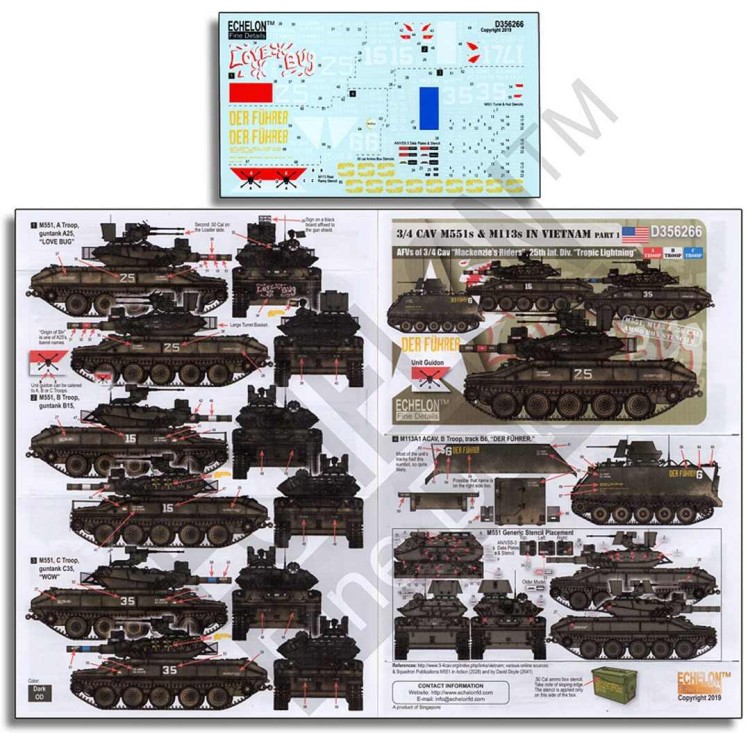 Echelon FD D356266 3/4 CAV M551 Sheridans & APC M113s in Vietnam (Part 1) 1/35