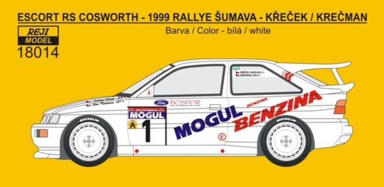 Reji Model 18014 Ford Escort RS Cosworth Bohemia Rallye 1999 1/18
