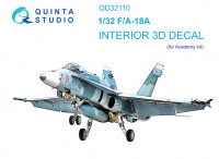 Quinta studio QD32110 F/A-18A (Academy) 3D Декаль интерьера кабины 1/32