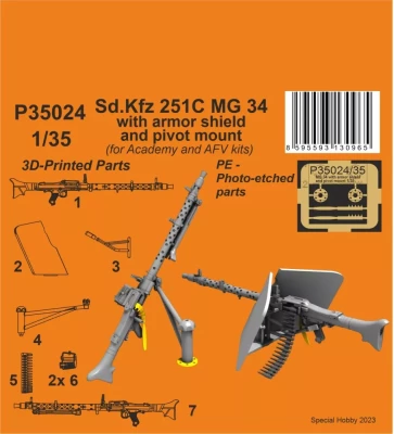 CMK P35024 Sd.Kfz. 251C MG 34 w/ armor shield (ACAD/AFV) 1/35