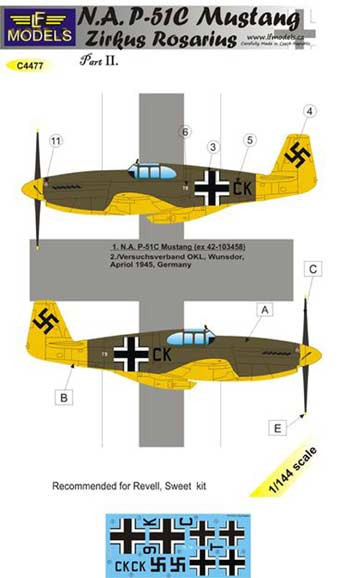 Lf Model C4477 Decals P-51C Mustang Zirkus Rosarius Pt.2 1/144