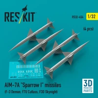 Reskit 32454 AIM-7A 'Sparrow I' missiles (4 pcs.) 1/32