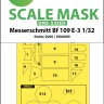 Art Scale 200-M32022 Messerschmitt Bf-109E-3 wheels and canopy frame paint mask (outside only) 1/32