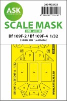 Art Scale 200-M32123 Messerschmitt Bf-109F-2 / Messerschmitt Bf-109F-4 one-sided mask 1/32
