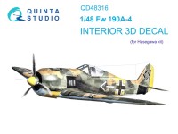 Quinta Studio QD48316 Fw 190A-4 (Hasegawa) 3D Декаль интерьера кабины 1/48