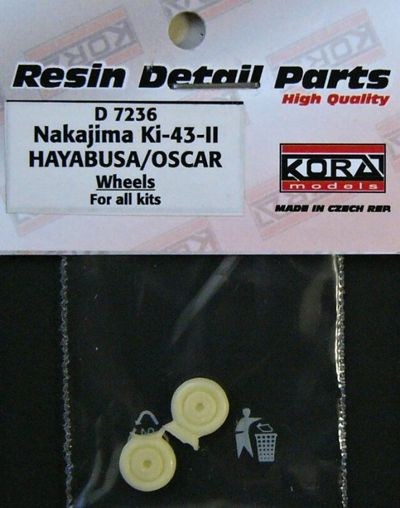 Kora Model D7236 Wheels for Ki-43-II HAYABUSA/OSCAR 1/72