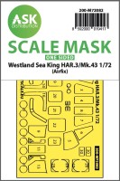 Art Scale 200-M72082 Westland Sea King HAR.3 / Mk.43 canopy frame paint mask (outside only) 1/72