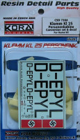 Kora Model CSD7204 Klemm Kl 25 Personenkabine - Conv.set & decal 1/72