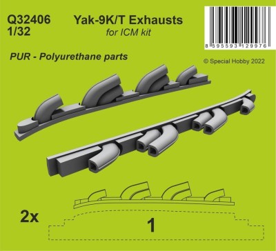 CMK Q32406 Yak-9K/T exhausts (ICM) 1/32