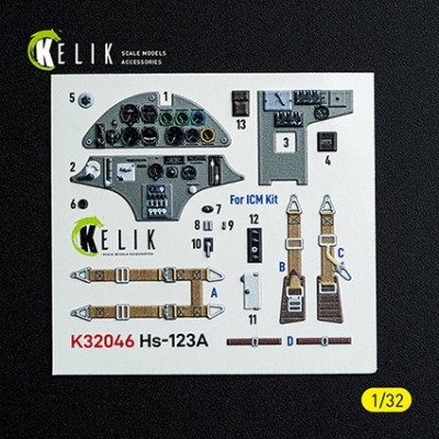 Reskit K32046 Hs-123A-1 - interior 3D (ICM) 1/32