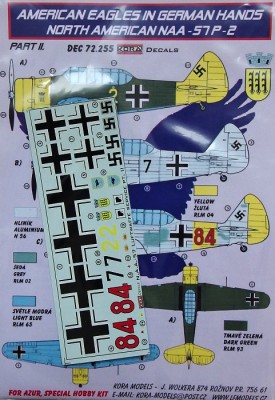 Kora Model DEC72255 N.A. NAA-57P-2 (Luftwaffe) Part II. декали декали 1/72