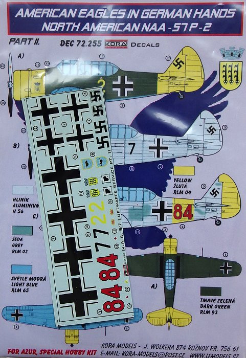 Kora Model DEC72255 N.A. NAA-57P-2 (Luftwaffe) Part II. декали декали 1/72