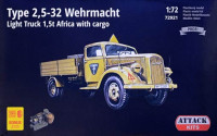 Attack Hobby 72921 Type 2,5-32 Wehrmacht 1,5t Truck Africa&cargo 1/72