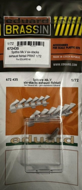 Eduard 672435 BRASSIN Spitfire Mk.V 6-stacks exh.fishtail 1/72