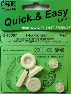 CMK Q48097 F4U Corsair wheels with plain disc,diamond design 1/48