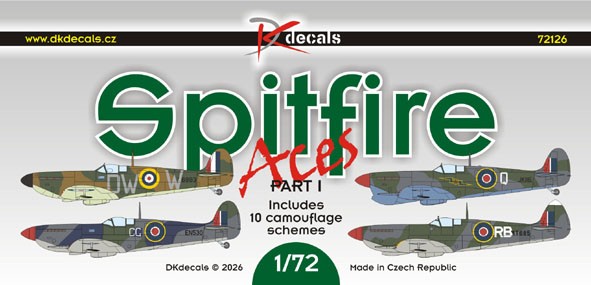 Dk Decals 72126 Spitfire Aces (10x camo) Part I. 1/72