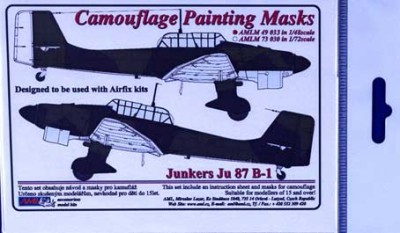 AML AMLM49033 Маска камуфляж Junkers Ju 87 B-1 (AIRFIX) 1/48