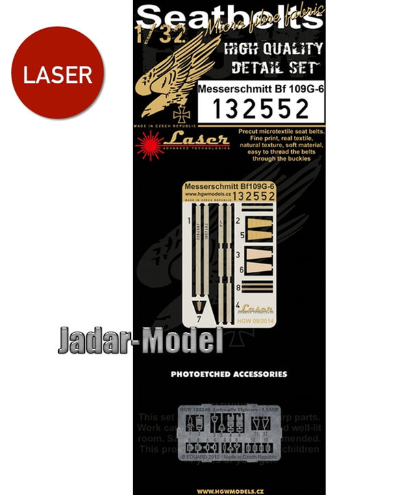 HGW 132552 Bf 109G-6 - Seatbelts (Revell) 1/32