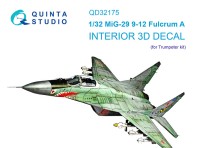 Quinta Studio QD32175 МиГ-29 9-12 (Trumpeter) 3D Декаль интерьера кабины 1/32