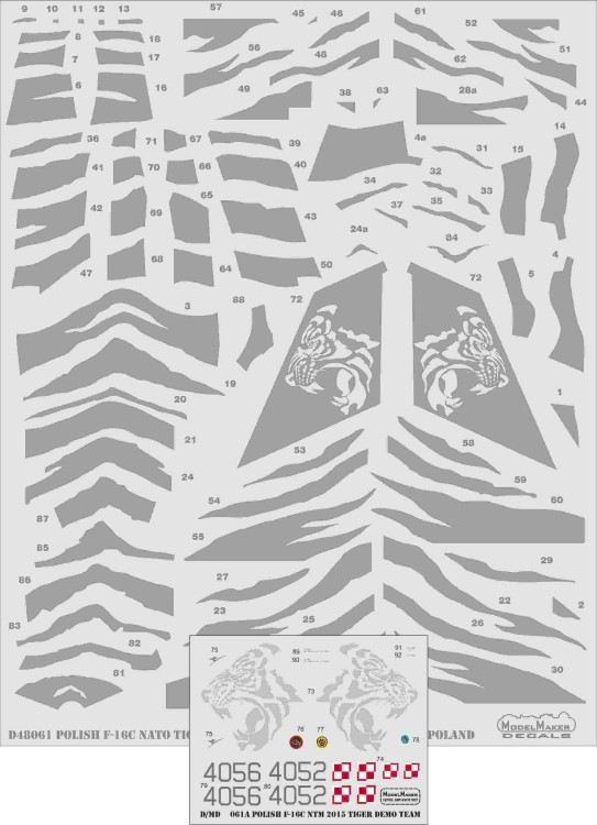 Model Maker Decals D72061A Polish Lockheed-Martin F-16C NATO Tiger Meet 2015 1/72