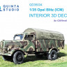 Quinta studio QD35034 Opel Blitz (ICM) 3D Декаль интерьера кабины 1/35