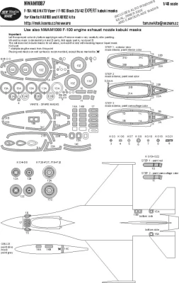New Ware NWA-M1087 Mask F-16A MLU / F-16C Bl.25/42 EXPERT (KIN) 1/48