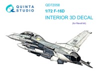 Quinta studio QD72058 F-16D (Revell) 3D Декаль интерьера кабины 1/72