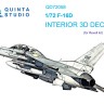 Quinta studio QD72058 F-16D (Revell) 3D Декаль интерьера кабины 1/72