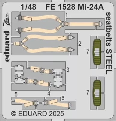 Eduard FE1528 Mi-24A seatbelts STEEL (TRUMP) 1/48