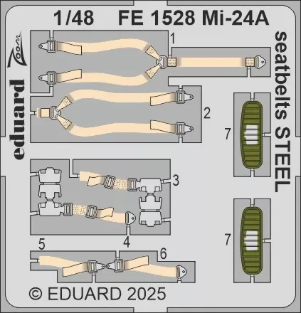 Eduard FE1528 Mi-24A seatbelts STEEL (TRUMP) 1/48