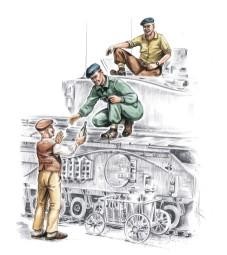 CMK F72140 British tankers+civilian WW II (3 fig. ) 1/72