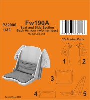 CMK P32006 Fw 190A Seat w/o harness (3D-Print) 1/32