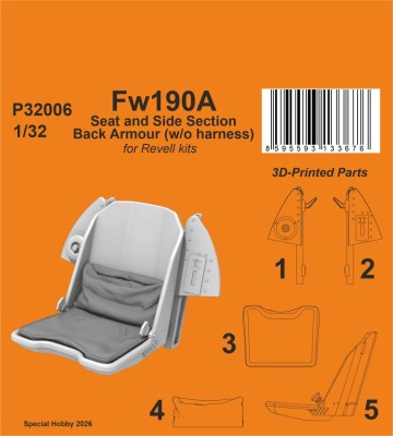 CMK P32006 Fw 190A Seat w/o harness (3D-Print) 1/32