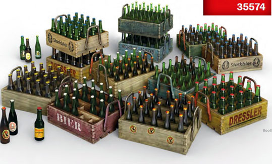 Miniart 35574 Пивные бутылки с деревянными ящиками 1/35