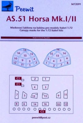 Peewit PW-M72091 1/72 Canopy mask AS.51 Horsa Mk.I/II (ITAL)
