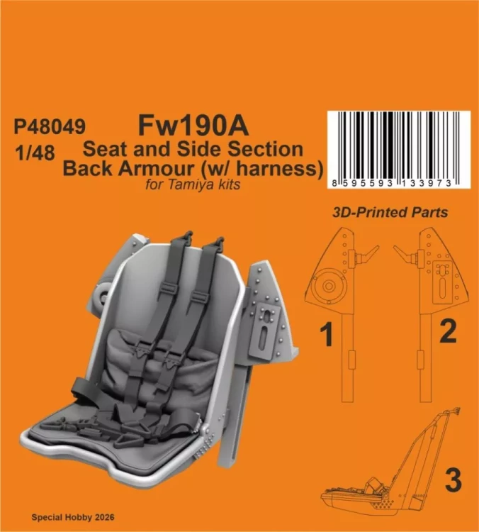 CMK P48049 Fw 190A Seat&Section Armour w/ harness (TAM) 1/48