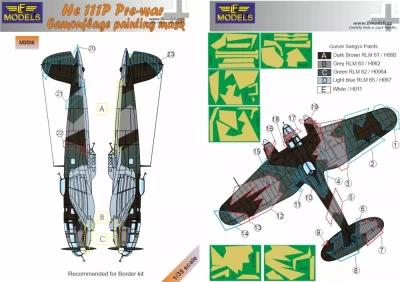 Lf Model M3506 Mask Heinkel He 111P Pre-war Camoufl.(BORDER) 1/35
