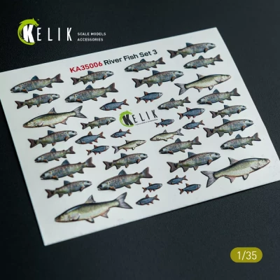 Reskit KA35006 River Fish set Type 3 - 3D Decal for dioramas 1/35