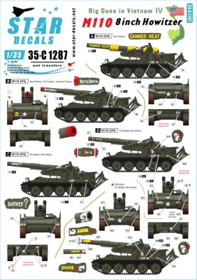 Star Decals 35-C1287 Big Guns in Vietnam # 4. US Army M110 8 inch SP Howitzers 1/35