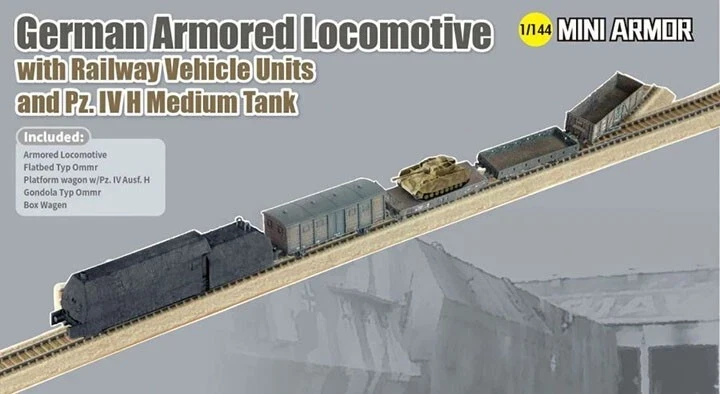 Dragon 14152 German Armored Locomotive W/Railway Vehicle Units A 1/144
