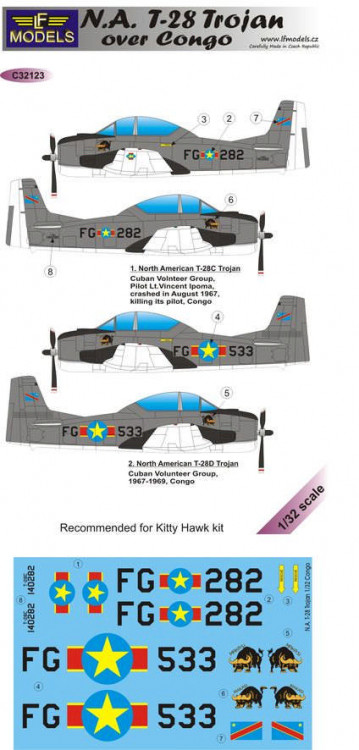 Lf Model C32123 Decals N.A. T-28 Trojan over Congo (KITTYH) 1/32