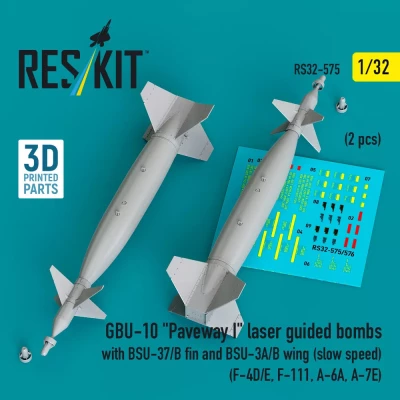 Reskit 32575 GBU-10 Paveway I w/ BSU-37/B fin&amp;BSU-3A/B w. 1/32