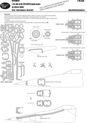 New Ware NWA-M0341 1/48 Mask MiG-25 RB ADVANCED (ICM 48902)