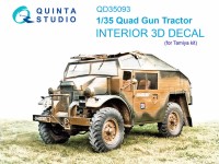 Quinta Studio QD35093 Quad Gun Tractor (Tamiya) 3D Декаль интерьера кабины 1/35