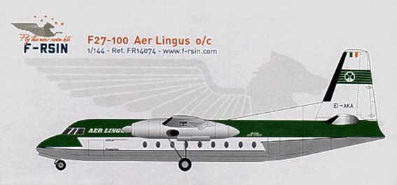 F-rsin Plastic FR44074 Fokker F-27-100 Aer Lingus o/c 1/144