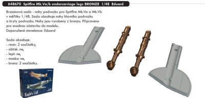 Eduard 648670 BRASSIN Spitfire Mk.Va/b undercar.legs BRONZE 1/48